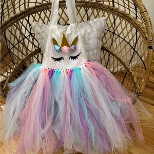 Whimsical Unicorn Tutu Costume for Kids - Purple, Blue, White